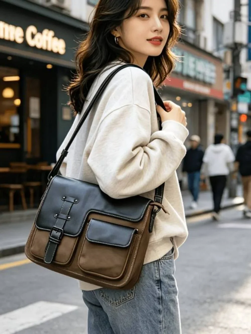 Vintage Messenger Bag Retro Crossbody Shoulder Bag